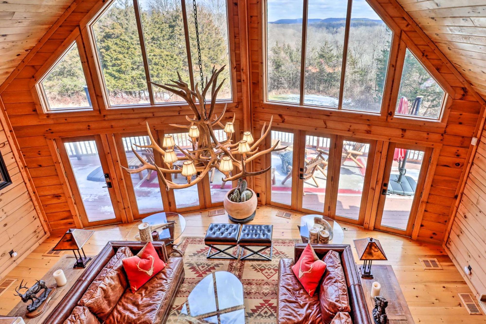 Luxury Log Cabin With Ev Charger And Mtn Views! Blairstown Exterior photo
